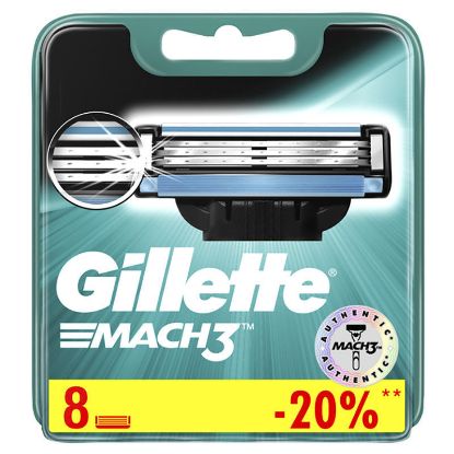 Изображение Сменные кассеты Gillette Mach3, 8 шт.