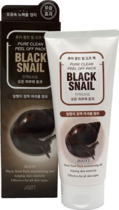 Изображение Очищающая маска-плёнка Jigott Black Snail Pure Clean Peel Off Pack с муцином черной улитки, 180 мл