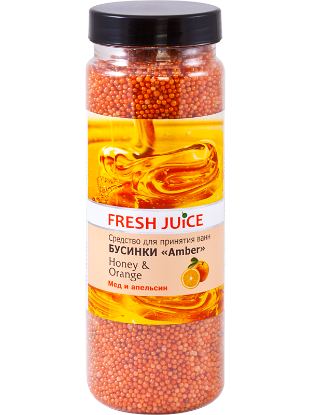 Изображение Средство для принятия для ванн Fresh Juice Бусинки Pearls «Honey & Orange», 450 г