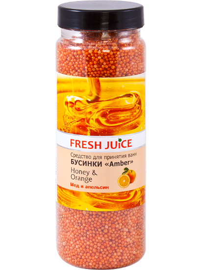 Изображение Средство для принятия для ванн Fresh Juice Бусинки Pearls «Honey & Orange», 450 г