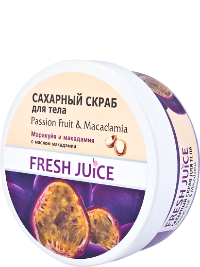 Изображение Сахарный скраб Fresh Juice «Passion Fruit & Macadamia», 225 мл