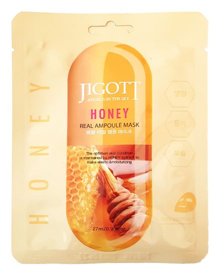 Изображение Тканевая ампульная маска с экстрактом мёда Jigott Honey Real Ampoule Mask, 27 мл