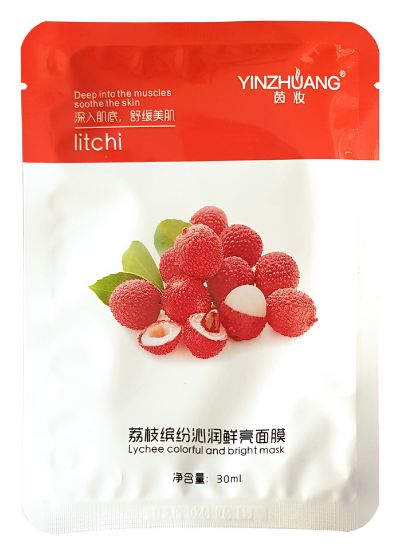 Изображение Тканевая маска для лица с экстрактом личи Yinzhuang Lychee Colorful and Bright Mask, 30 мл