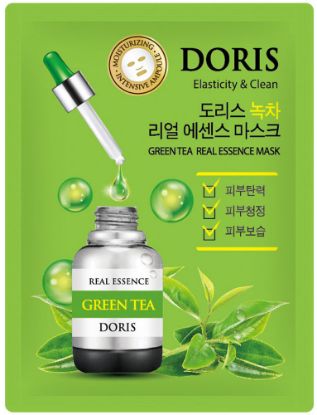 Изображение Тканевая маска для лица с экстрактом зеленого чая Jigott Doris Green Tea Real Essence Mask, 25 мл