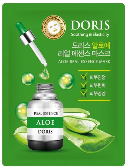 Изображение Тканевая маска для лица с экстрактом алоэ Jigott Doris Aloe Real Essence Mask, 25 мл