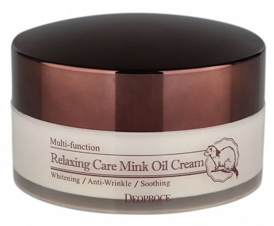 Изображение Успокаивающий крем для лица на основе жира норки Deoproce Relaxing Care Mink Oil Cream, 100 г