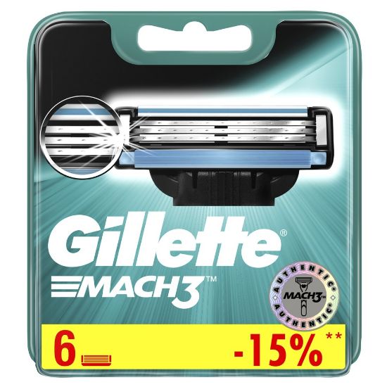 Изображение Сменные кассеты Gillette Mach3, 6 шт.