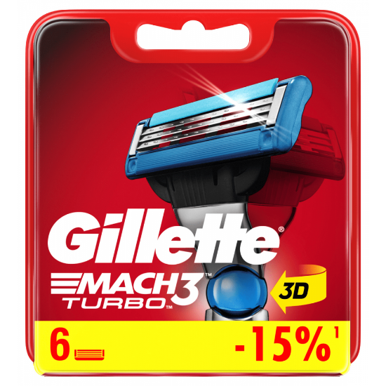 Изображение Сменные кассеты Gillette Mach3 Turbo, 6 шт.