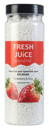 Изображение Бусинки для ванн Fresh Juice «Strawberry & Chia» с маслом чиа, 450 г