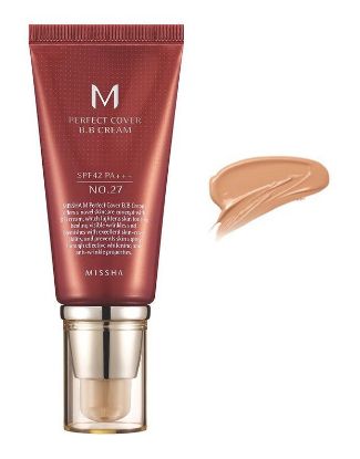 Изображение Тональный солнцезащитный BB-крем для лица Missha M Perfect Cover BB Cream SPF42/PA+++, #27,  50 мл