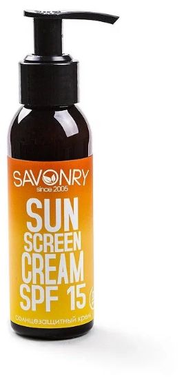 Изображение Солнцезащитный крем Savonry для лица и тела Sun Screen Cream SPF 15, 100 мл