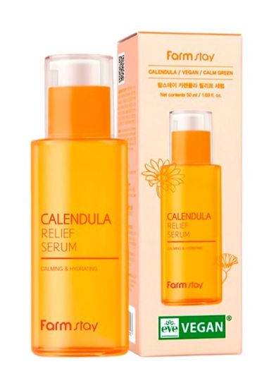 Изображение Облегчающая сыворотка с календулой Farmstay Vegan Calendula Relief Serum, 50 мл