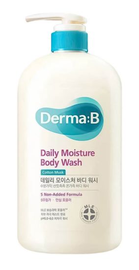 Изображение Ламеллярный гель для душа Derma:B Daily Moisture Body Wash Cotton Musk с ароматом мускуса и хлопка, 1000 мл