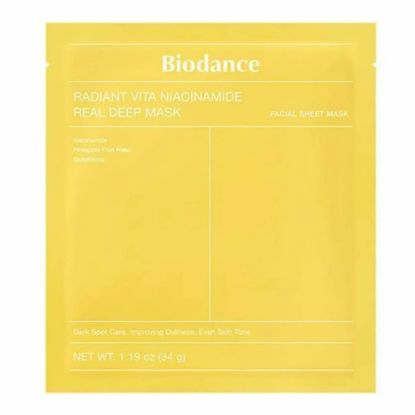Изображение Гидрогелевая маска с ниацинамидом для сияния кожи Biodance Radiant Vita Niacinamide Real Deep Mask, 34 г