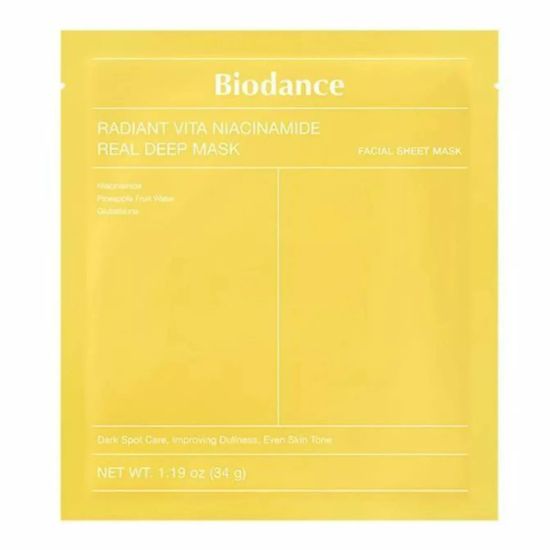Изображение Гидрогелевая маска с ниацинамидом для сияния кожи Biodance Radiant Vita Niacinamide Real Deep Mask, 34 г