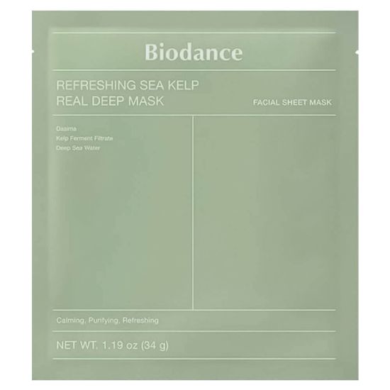 Изображение Успокаивающая гидрогелевая маска с водорослями Biodance Refreshing Sea Kelp Real Deep Mask, 34 г