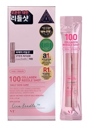 Изображение Сыворотка-бустер с микроиглами и коллагеном VT Cosmetics Collagen Reedle Shot 100 Stick, 2 мл • 10 шт.