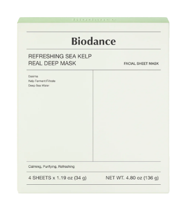Изображение Успокаивающая гидрогелевая маска с водорослями Biodance Refreshing Sea Kelp Real Deep Mask, 34 г • 4 шт.