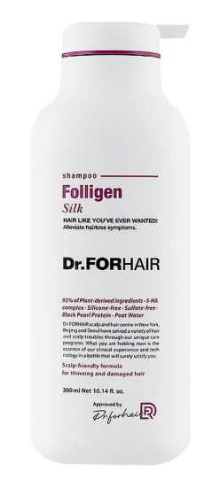 Изображение Бессульфатный шампунь для повреждённых волос Dr.Forhair Folligen Silk Shampoo, 500 мл
