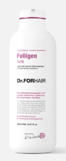 Изображение Бессульфатный шампунь для повреждённых волос Dr.Forhair Folligen Silk Shampoo, 500 мл