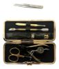 Изображение Маникюрный набор Premium-качества Zinger MSFE-501-3 G, 5 предметов + пинцет, золотистые инструменты